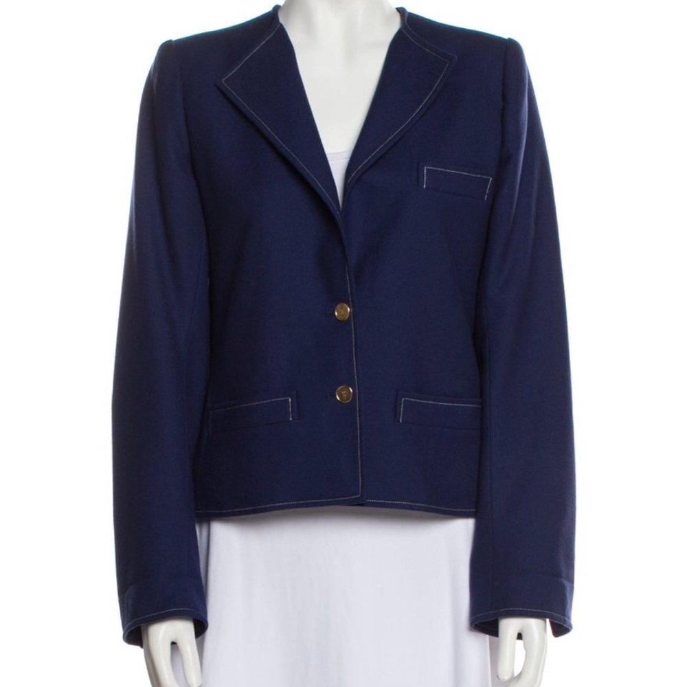 Saint Laurent vintage Elegant Blue Women's Blazer size 40 (small) - Picture 2 of 15